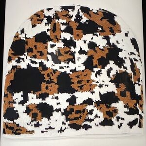 Adult Camo Beanie - Black, Brown, and White